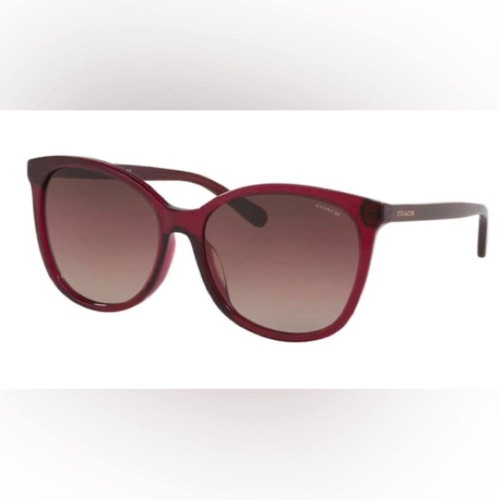 HTF COLOR COACH HC 8271U (L1101) TRANSPARENT BURGUNDY SUNGLASSES WITH CASE